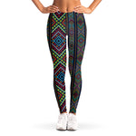 Pixel Ethnic Pattern Print Women's Leggings