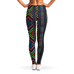 Pixel Ethnic Pattern Print Women's Leggings