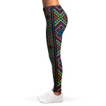 Pixel Ethnic Pattern Print Women's Leggings