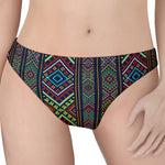 Pixel Ethnic Pattern Print Women's Thong