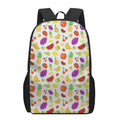 Pixel Fruits Pattern Print 17 Inch Backpack