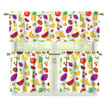 Pixel Fruits Pattern Print 3 Piece Kitchen Curtains