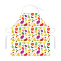 Pixel Fruits Pattern Print Adjustable Apron