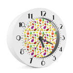Pixel Fruits Pattern Print Alarm Clock