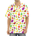 Pixel Fruits Pattern Print Aloha Shirt
