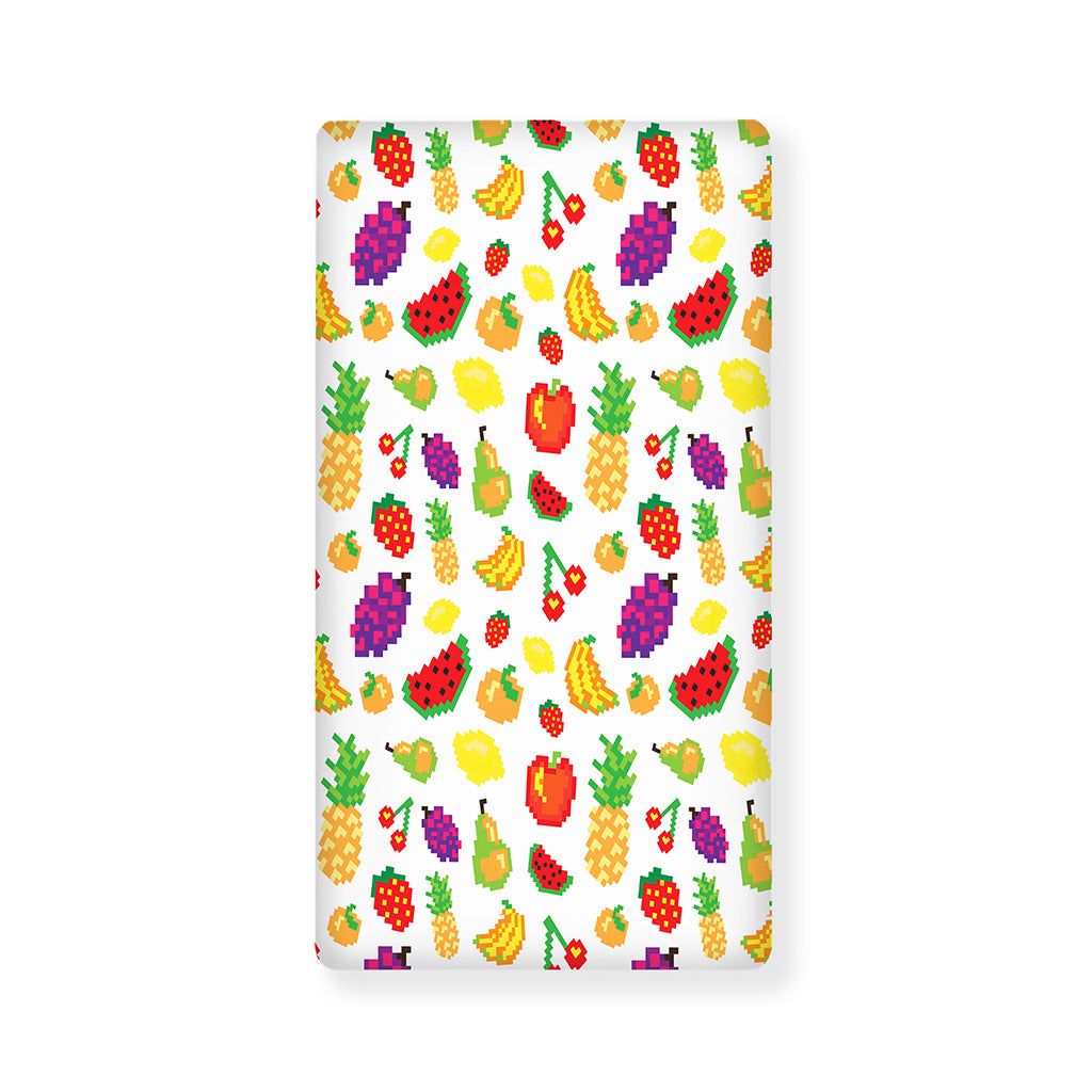Pixel Fruits Pattern Print Baby Crib Sheet