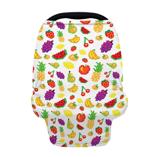 Pixel Fruits Pattern Print Baby Seat Cover