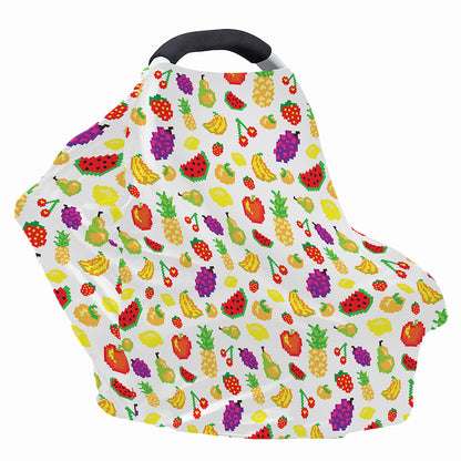 Pixel Fruits Pattern Print Baby Seat Cover