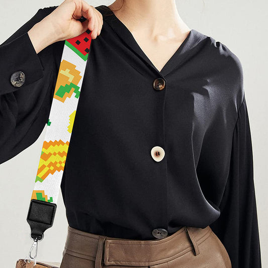 Pixel Fruits Pattern Print Bag Strap