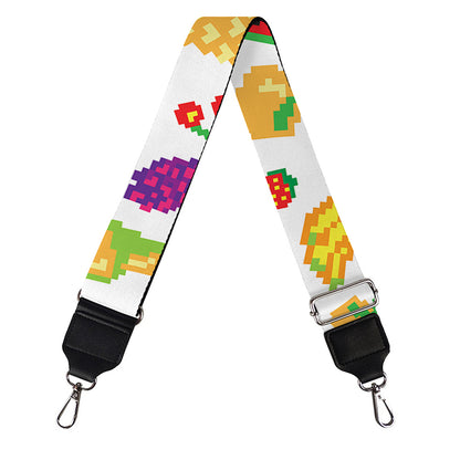 Pixel Fruits Pattern Print Bag Strap