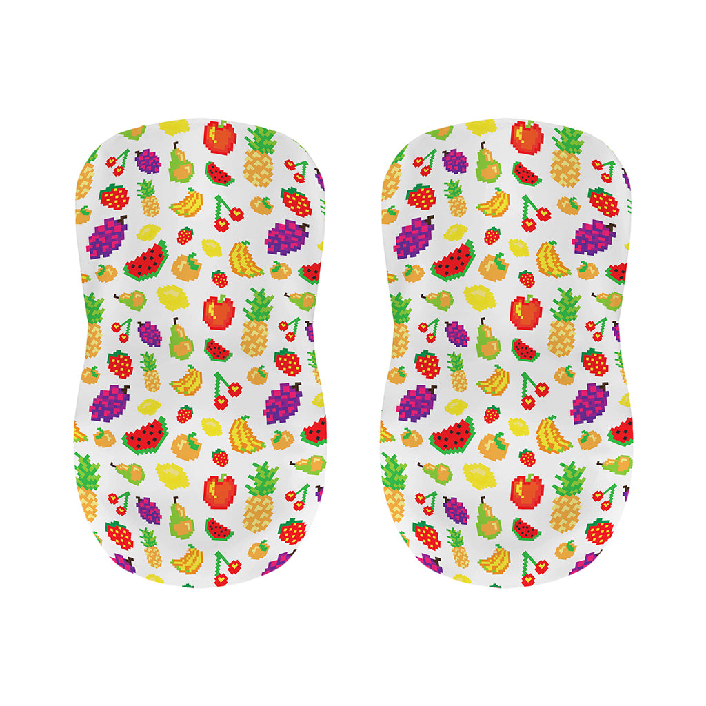 Pixel Fruits Pattern Print Bar Stool Covers