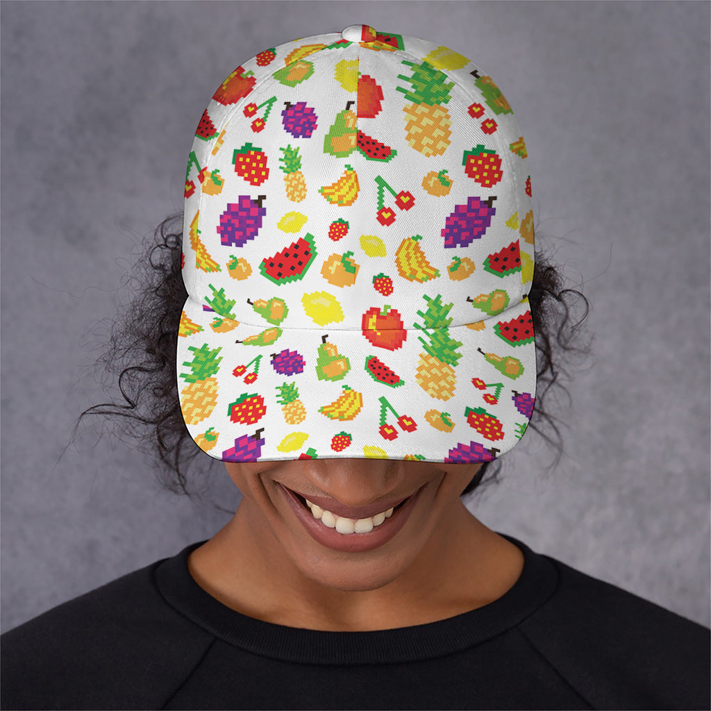 Pixel Fruits Pattern Print Baseball Cap