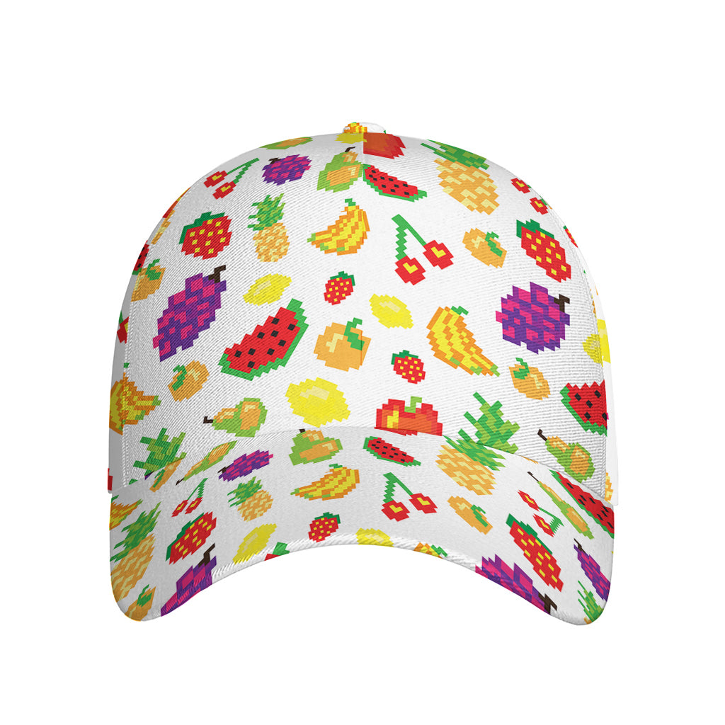 Pixel Fruits Pattern Print Baseball Cap