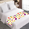Pixel Fruits Pattern Print Bed Runner