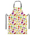 Pixel Fruits Pattern Print Bib Apron With Pocket