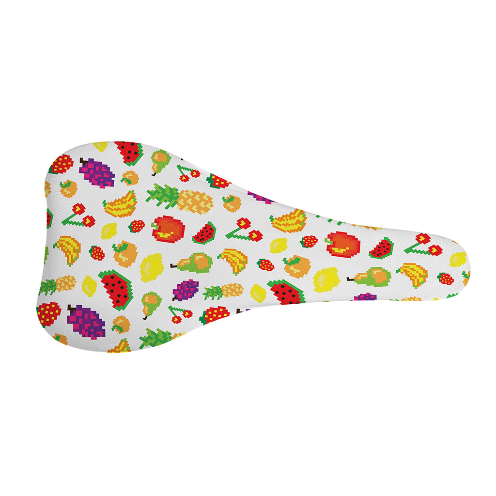 Pixel Fruits Pattern Print Bicycle Seat Cover