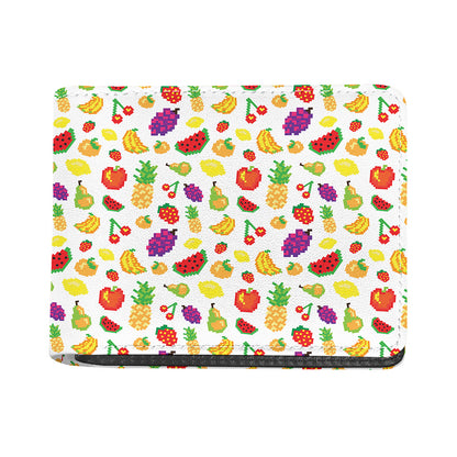 Pixel Fruits Pattern Print Bifold Wallet