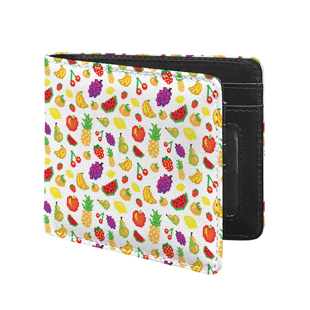 Pixel Fruits Pattern Print Bifold Wallet