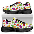 Pixel Fruits Pattern Print Black Chunky Shoes