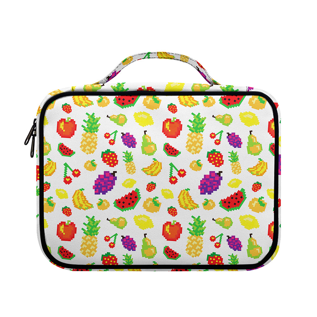 Pixel Fruits Pattern Print Briefcase Bible Bag