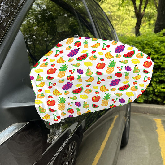 Pixel Fruits Pattern Print Car Side Mirror Covers