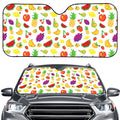 Pixel Fruits Pattern Print Car Windshield Sun Shade