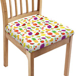 Pixel Fruits Pattern Print Chair Cushion Cover