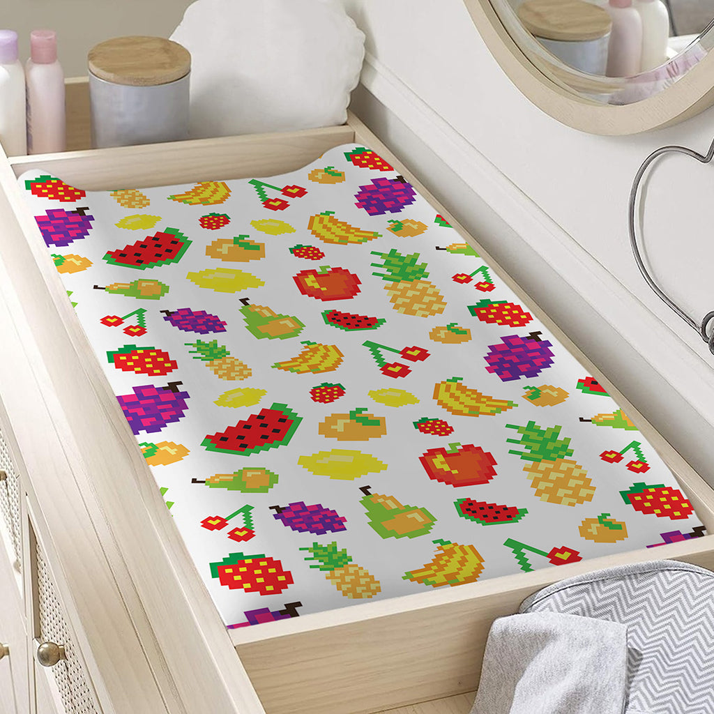 Pixel Fruits Pattern Print Changing Pad Cover