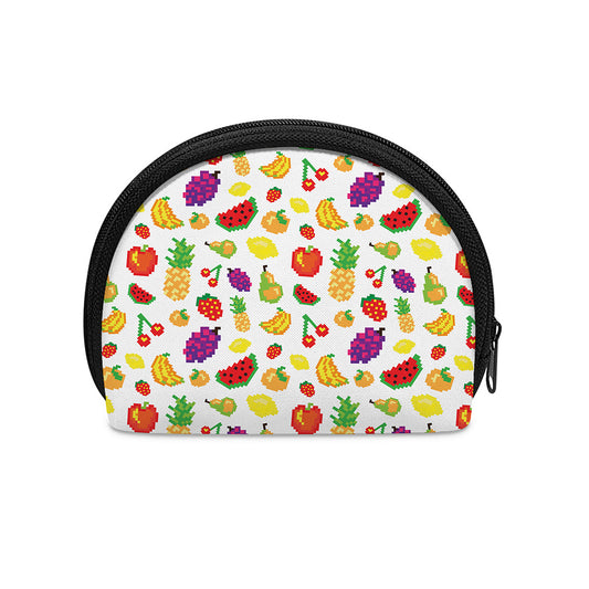 Pixel Fruits Pattern Print Coin Purse