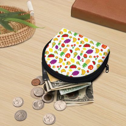 Pixel Fruits Pattern Print Coin Purse