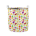 Pixel Fruits Pattern Print Collapsible Laundry Basket