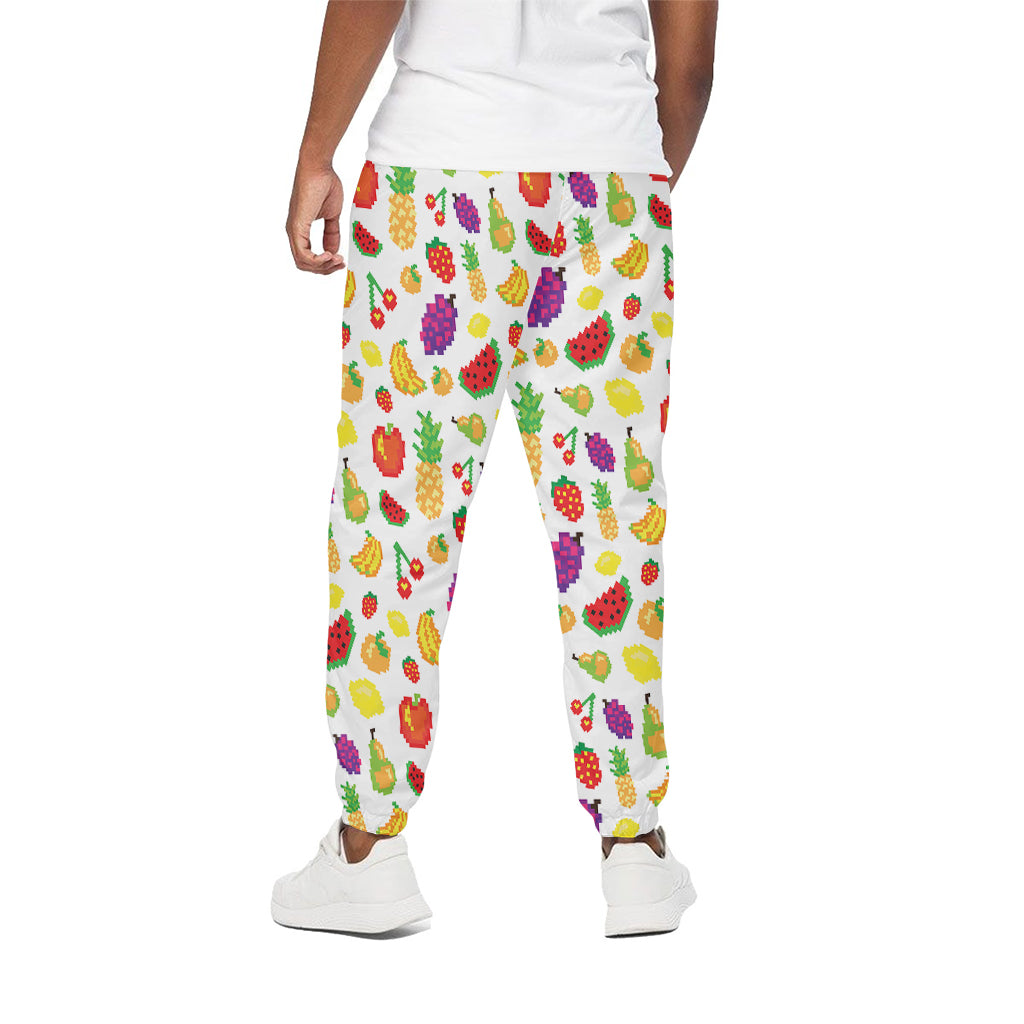Pixel Fruits Pattern Print Cotton Pants