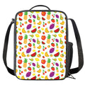 Pixel Fruits Pattern Print Crossbody Lunch Bag