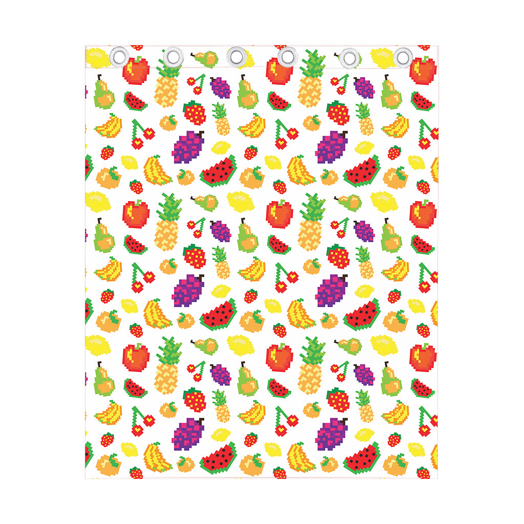 Pixel Fruits Pattern Print Curtain