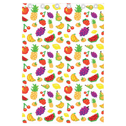 Pixel Fruits Pattern Print Curtain