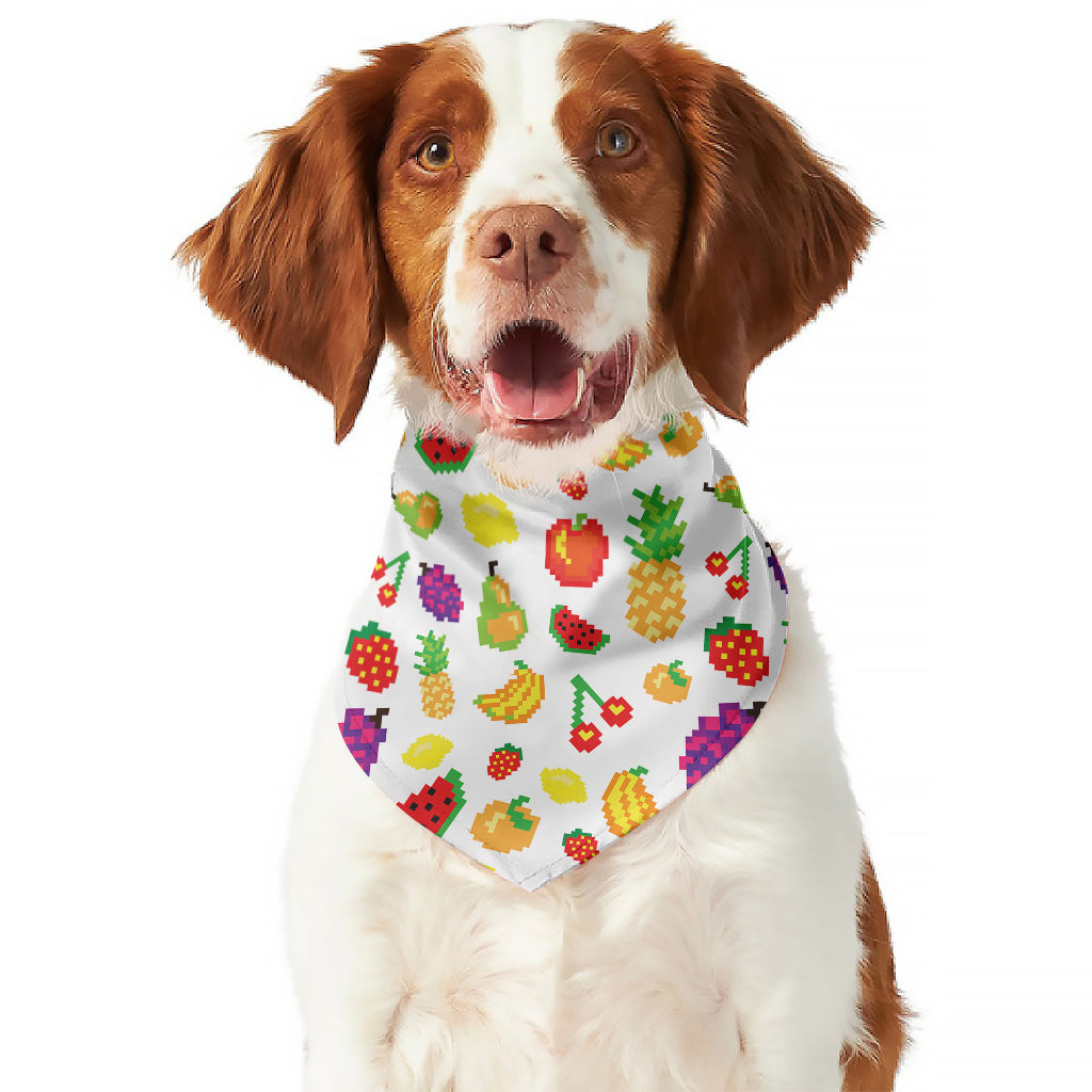 Pixel Fruits Pattern Print Dog Bandana
