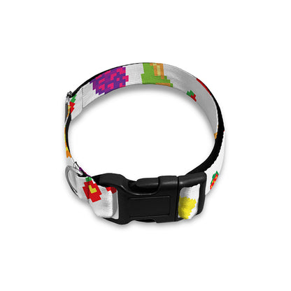 Pixel Fruits Pattern Print Dog Collar