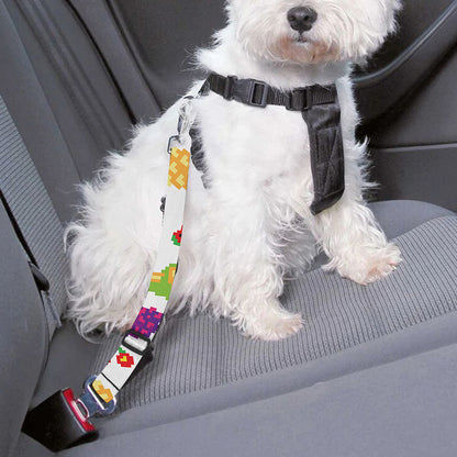 Pixel Fruits Pattern Print Dog Seat Belt