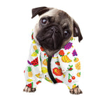 Pixel Fruits Pattern Print Dog Zip Up Hoodie