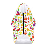Pixel Fruits Pattern Print Dog Zip Up Hoodie