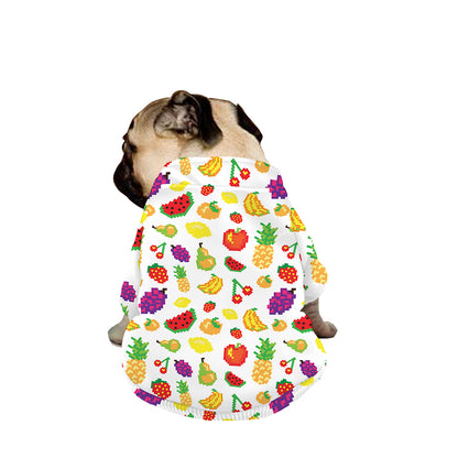 Pixel Fruits Pattern Print Dog Zip Up Jacket