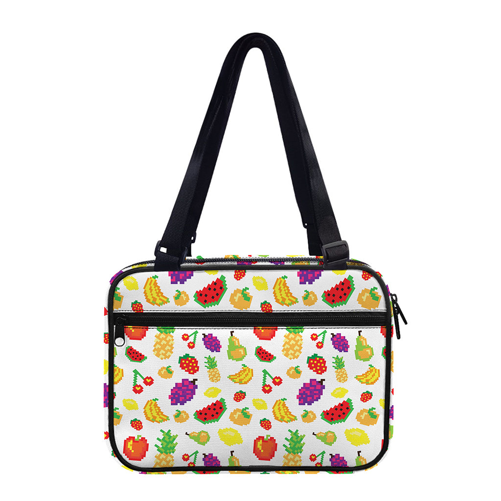 Pixel Fruits Pattern Print Double Strap Bible Bag