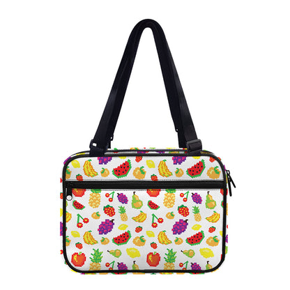Pixel Fruits Pattern Print Double Strap Bible Bag