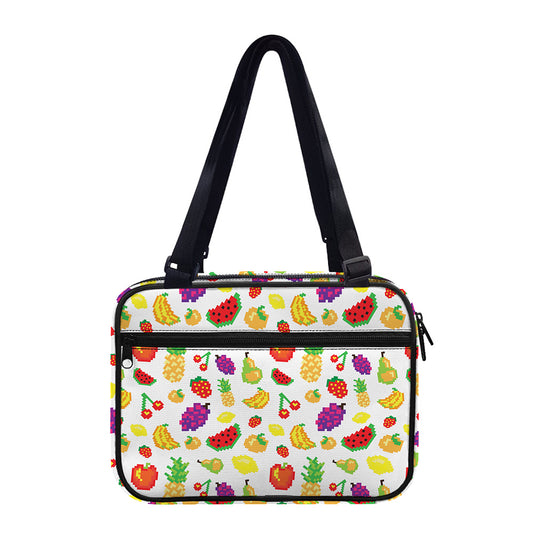 Pixel Fruits Pattern Print Double Strap Bible Bag