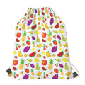Pixel Fruits Pattern Print Drawstring Bag