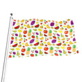 Pixel Fruits Pattern Print Flag