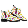 Pixel Fruits Pattern Print Flat Ankle Boots