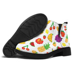 Pixel Fruits Pattern Print Flat Ankle Boots