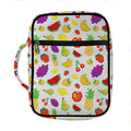 Pixel Fruits Pattern Print Front Pocket Bible Bag