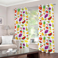 Pixel Fruits Pattern Print Grommet Curtains